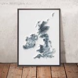 British Isles (UK & Ireland) Topographic 3D Relief Map