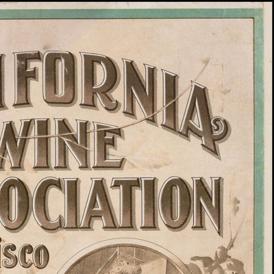 Old Topographical Wine Map of California, 1903: LA, SF, Napa, Sonoma, Pacific