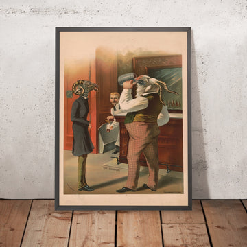 A framed image of The Convert Vintage Drinks Advertising Poster, 1887