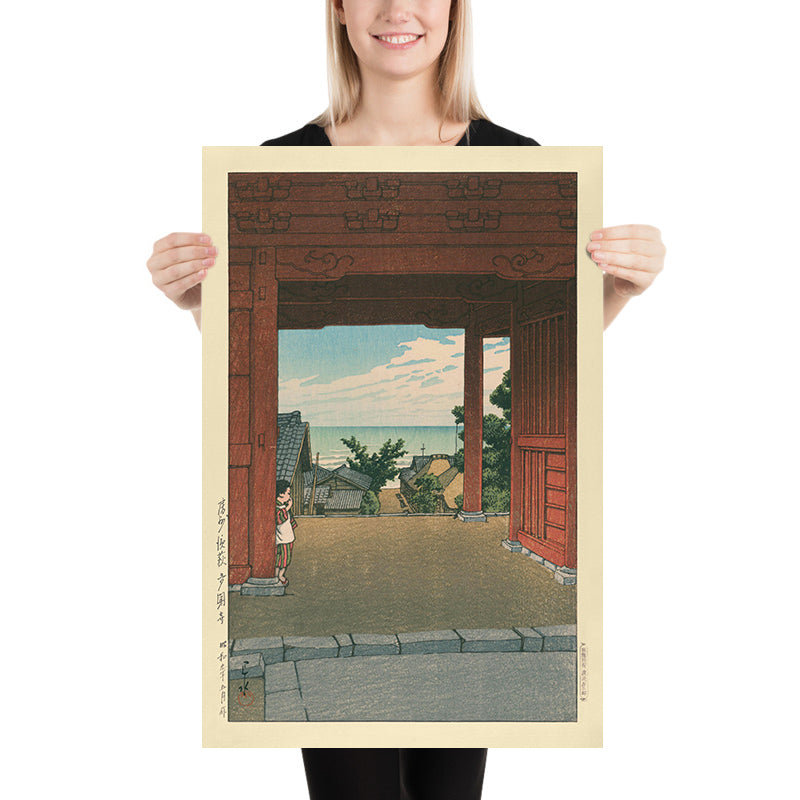 Templo Tamon en Hamahagi en Boshu por Hasui Kawase, 1935 