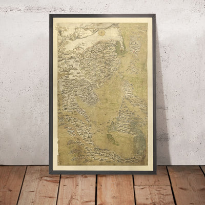 Mapa antiguo raro de Selden de China y Asia, 1653: Rutas comerciales, Mar de China Meridional, Ilustraciones 