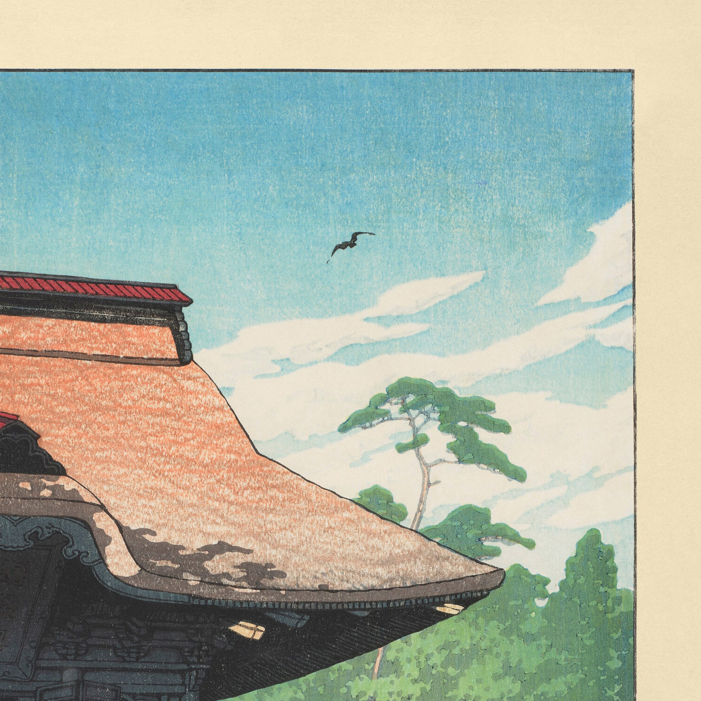 Kenchoji Temple in Kamakura by Hasui Kawase 1935
