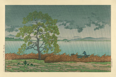 Lluvia en el Lago Matsue de Hasui Kawase, 1935 