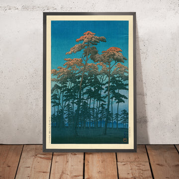 Une image encadrée de Hikawa Park à Omiya par Hasui Kawase, 1935