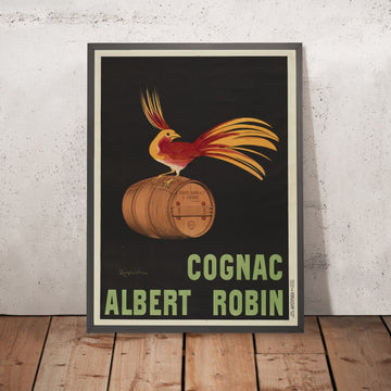 A framed image of Cognac Albert Robin Vintage Cognac Poster by Leonetto Cappiello, 1908