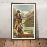 Affiche de voyage des Pyrénées : Cirque de Gavarnie par F. Hugo d’Alési, 1890 