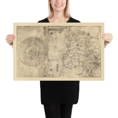 Portolan Mappa Mundi de Cristóbal Colón, 1492: Conquista de Granada, Era de los Descubrimientos 
