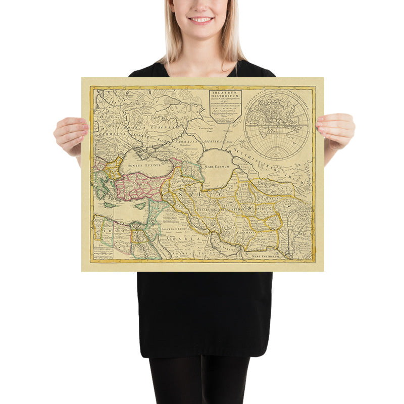Alte Karte des östlichen oder byzantinischen Römischen Reiches von Senex, 1714: Konstantinopel, Armenien, Handelsrouten, Sassanidisches Reich, Anatolien 
