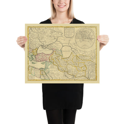 Alte Karte des östlichen oder byzantinischen Römischen Reiches von Senex, 1714: Konstantinopel, Armenien, Handelsrouten, Sassanidisches Reich, Anatolien 