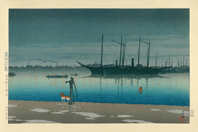 Después de la lluvia en la ciudad de Akashi por Hasui Kawase, 1935 