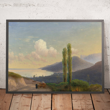 A framed image of The Road to Gurzuf, Crimea by Ivan Konstantinovich Aivazovsky, 1878