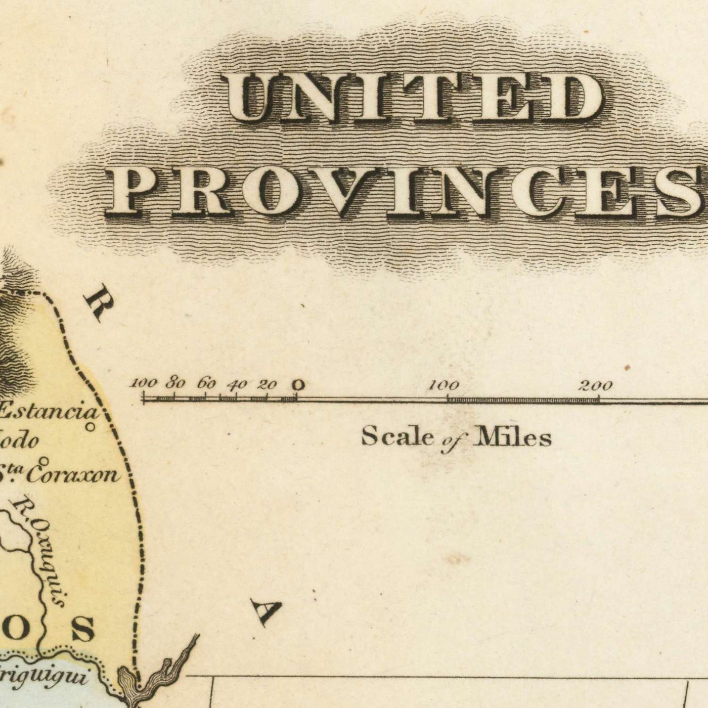 Alte Karte von Argentinien von Lucas, 1823: Vereinigte Provinzen, Buenos Aires, Anden, Río de la Plata 