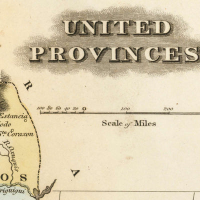 Alte Karte von Argentinien von Lucas, 1823: Vereinigte Provinzen, Buenos Aires, Anden, Río de la Plata 