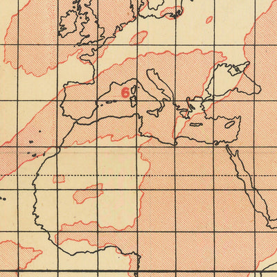 Mapa de Atlántida después de la catástrofe hace 800,000 años por Scott-Elliot, 1904 