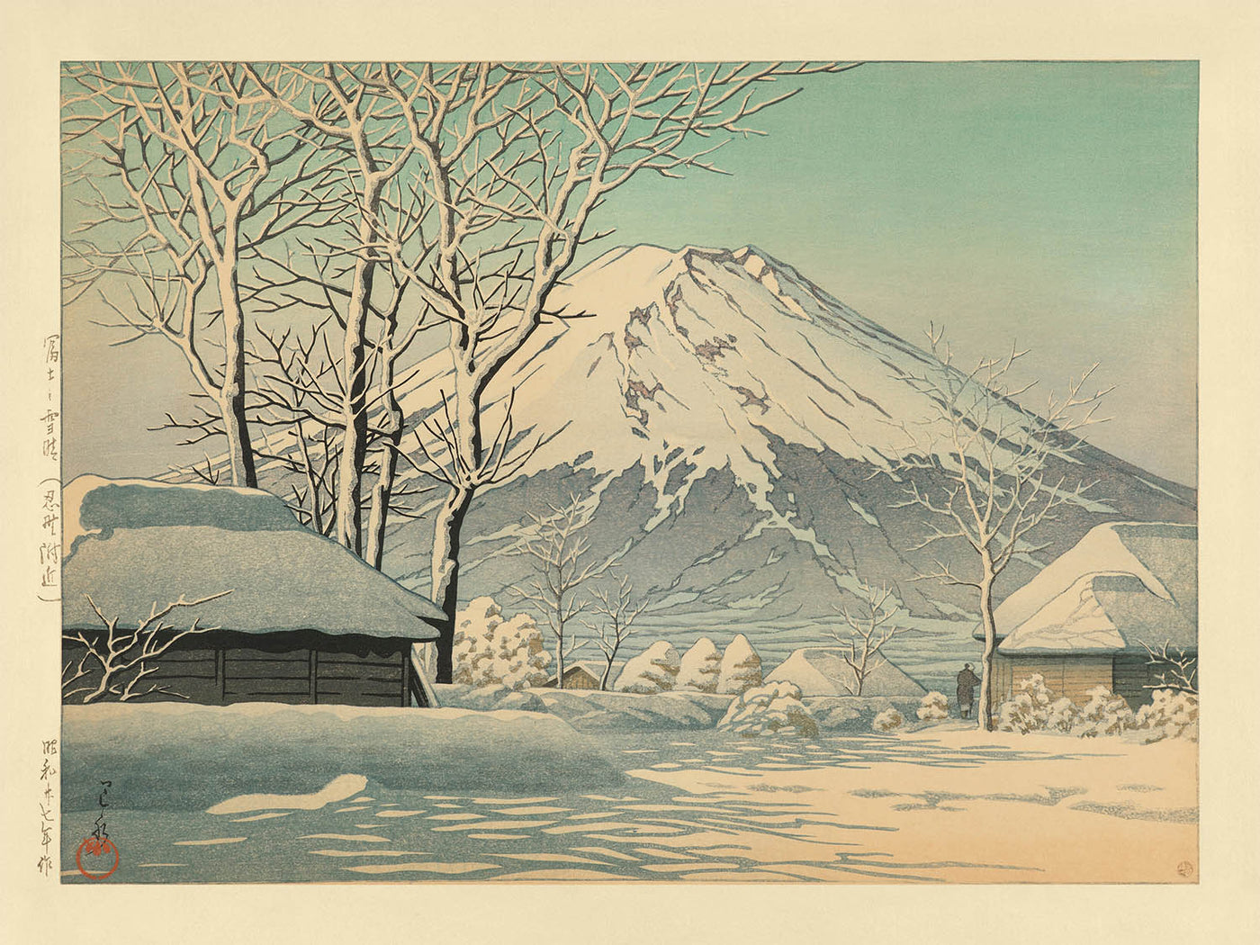 Mt. Fuji nach Schnee in Oshiono von Hasui Kawase, 1935 