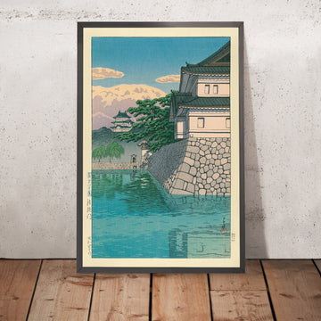 Gerahmte Darstellung des Kikyo-Mon-Tors des Kaiserpalasts von Hasui Kawase, 1935