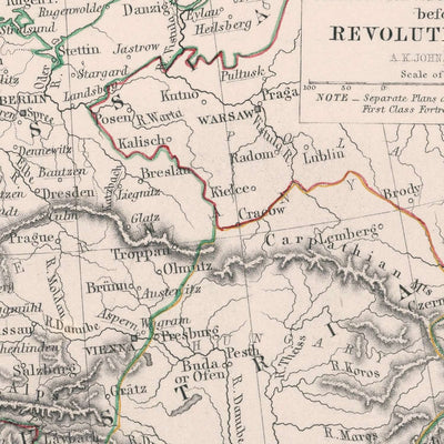 Ancienne carte de l'Europe avant la Révolution française et les guerres napoléoniennes, 1789 