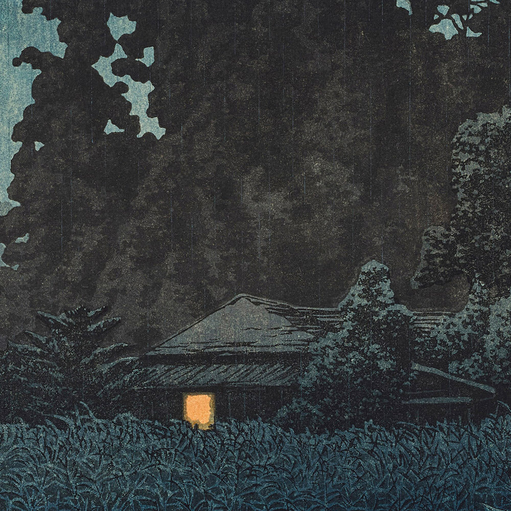 Omiya en la lluvia de Hasui Kawase 1935 
