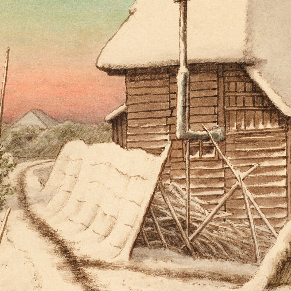 Sunset Evening Sky After Snow at Morigasaki by Hasui Kawase 1935