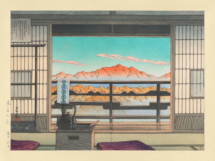 Morgen im Arayu Spa Hotel in Shiobara von Hasui Kawase, 1935 
