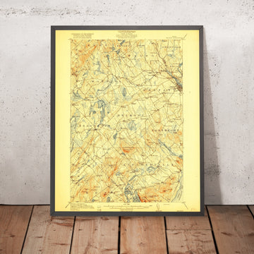 Old Map of Belfast, Maine by USGS, 1917 – Penobscot Bay, Searsport & Islesboro