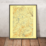 Old Map of Belfast, Maine by USGS, 1917 – Penobscot Bay, Searsport & Islesboro