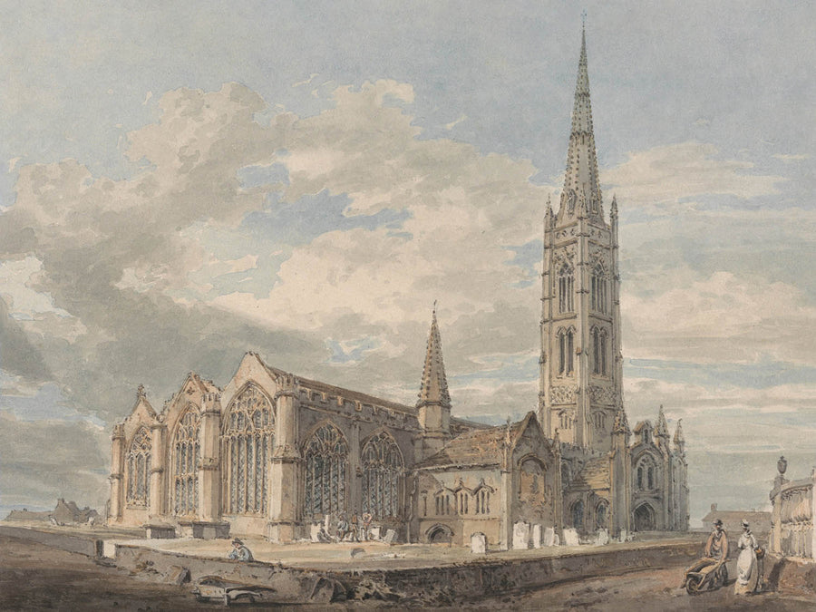 Vista nord-est della Chiesa di Grantham, Lincolnshire di Turner, 1797 