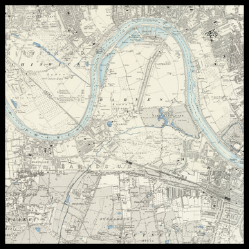 An old Ordnance Survey map of Barnes