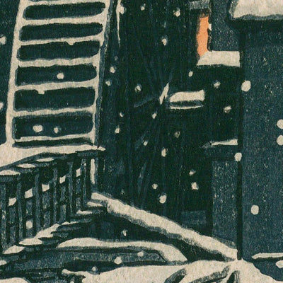 Nieve en Sekiguchi por Hasui Kawase, 1935 