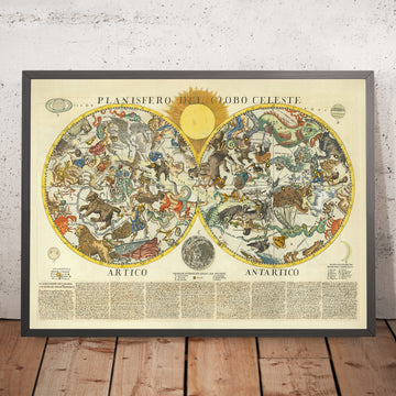 Celestial Planisphere of the Zodiac by Brunacci & Petrini, Naples 1700