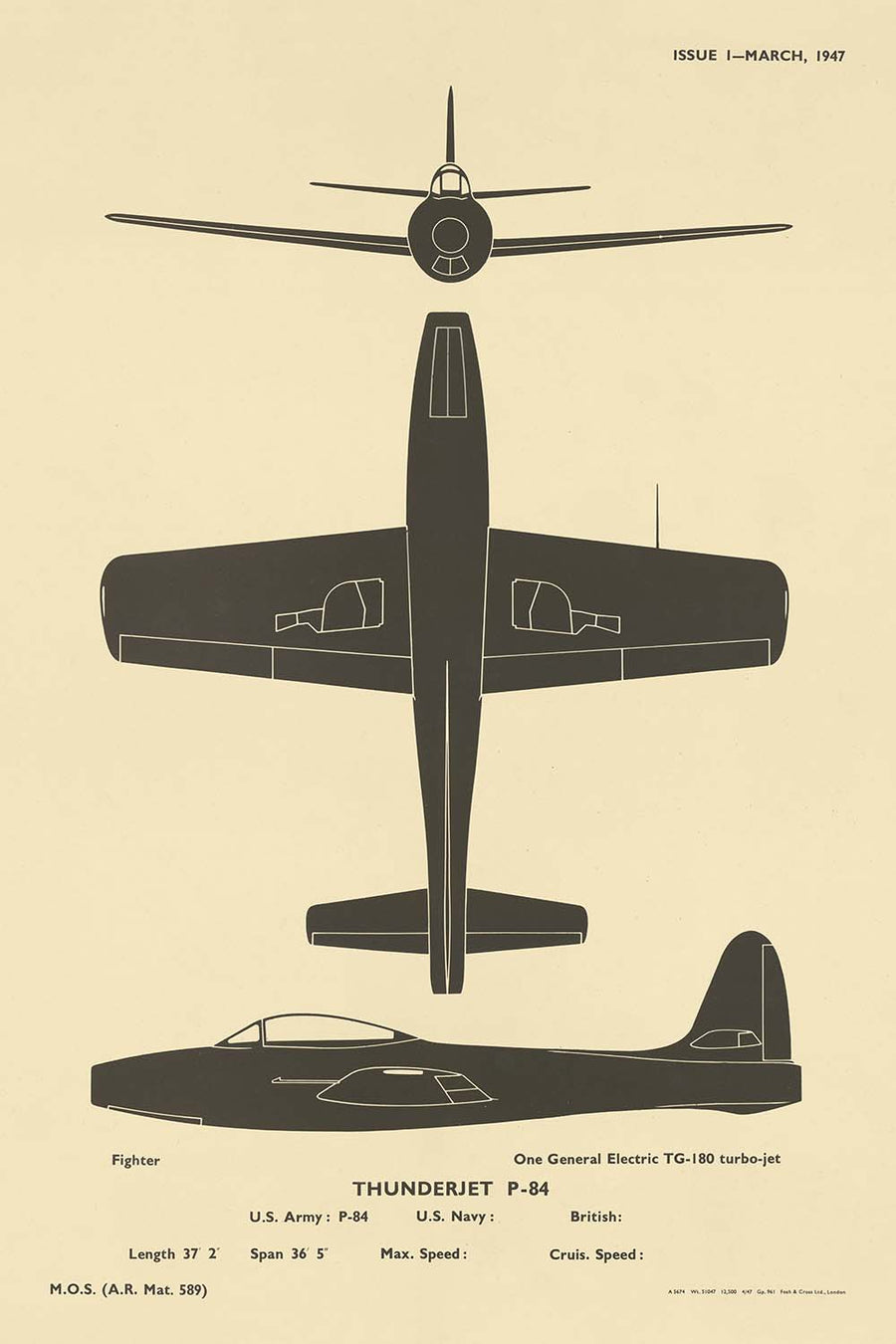 Thunderjet P-84: Tabella di identificazione degli aerei della Guerra Fredda, 1947 