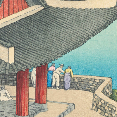 Frühling am Pubyong-Pavillon in Pjöngjang, Korea von Hasui Kawase 1939 
