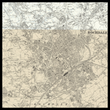 Carte ancienne personnalisée de Rochdale 
