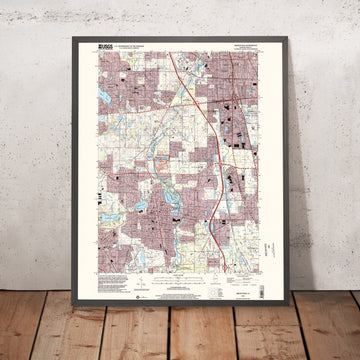 Map of Libertyville, Illinois by USGS, 1998 – Mundelein, Vernon Hills & Des Plaines River