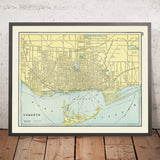 Alte Stadtkarte von Toronto von Cram, 1895: Queen's Park, Ont. Parliament, Univ Ave, King St, Don River 