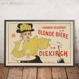 Diekirch Blonde Vintage Beer Poster by Armand Rassenfosse, 1896