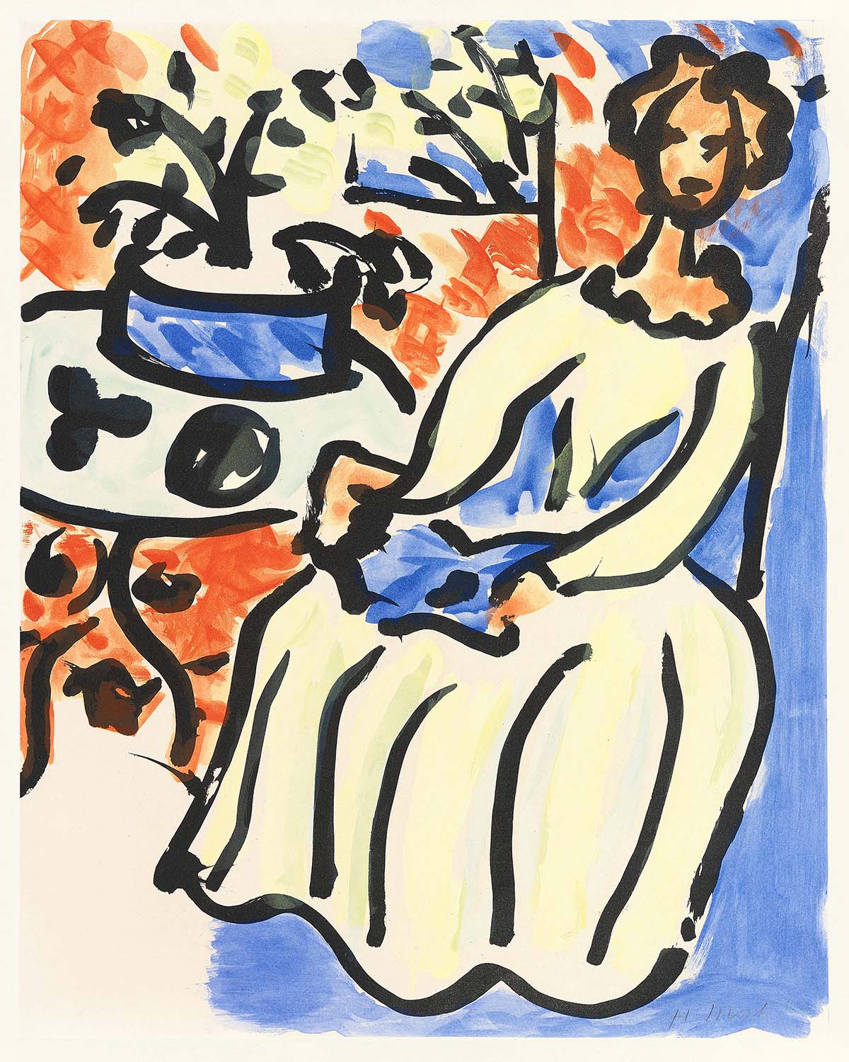 Marie-José in einem gelben Kleid (Marie-José in a Yellow Dress) von Henri Matisse, 1950 