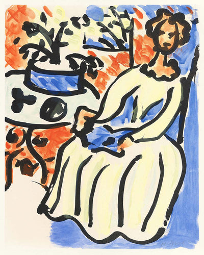 Marie-José in einem gelben Kleid (Marie-José in a Yellow Dress) von Henri Matisse, 1950 