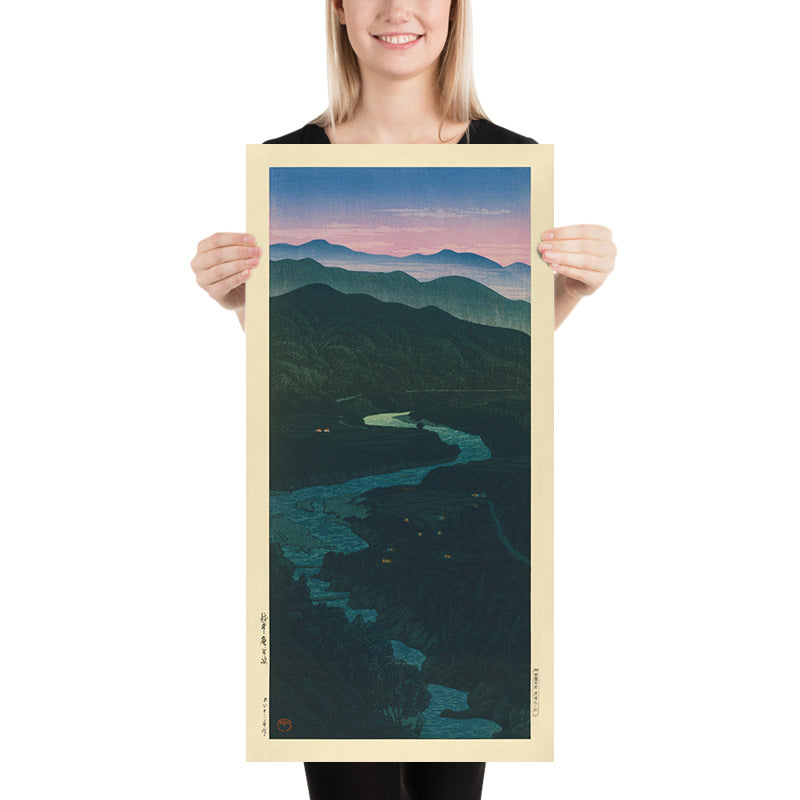 Vogelperspektive des Ioridani-Passes, Etchu von Hasui Kawase, 1935 