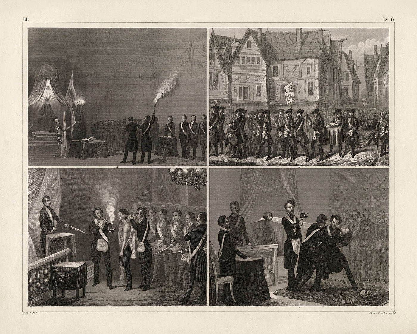 Freemasonry by Johann Georg Heck, 1849: Symbols, Regalia and Rituals of the Freemasons