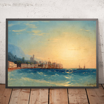 A framed image of Harbour with Ships by Ivan Konstantinovich Aivazovsky, 1858