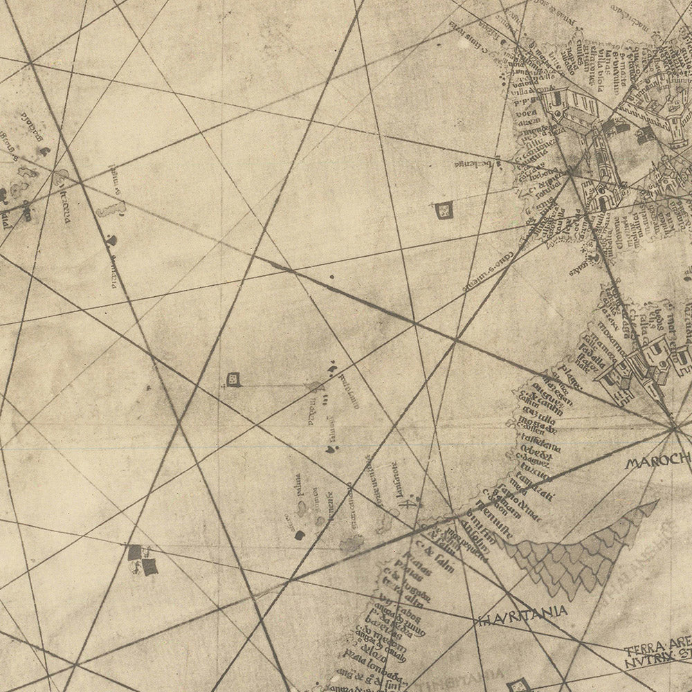 Portolan Mappa Mundi de Cristóbal Colón, 1492: Conquista de Granada, Era de los Descubrimientos 