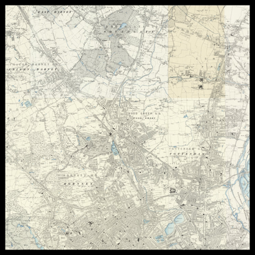 Un antiguo mapa de Ordnance Survey del Borough de Haringey