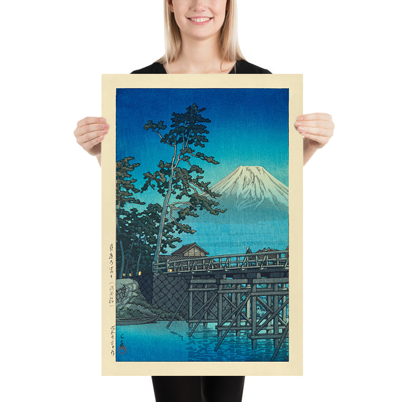 Mt. Fuji in Moonlight, Kawai Bridge by Hasui Kawase, 1935