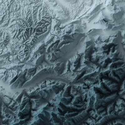 Carte topographique en relief 3D de la Suisse 