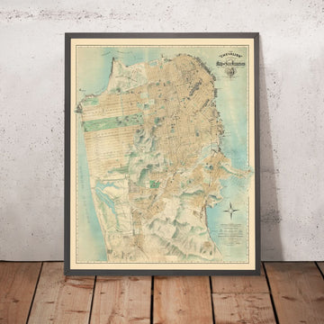 Seltene riesige Straßenkarte von San Francisco von Chevalier, 1911 