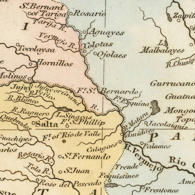 Alte Karte von Argentinien von Lucas, 1823: Vereinigte Provinzen, Buenos Aires, Anden, Río de la Plata 