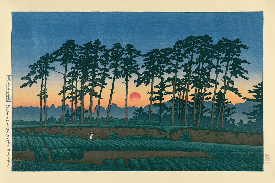 Tramonto a Ichinokura, Ikegami di Hasui Kawase, 1935 