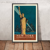 New York Travel Poster: The Wonder City of the World – Travel by Train by Adolph Treidler, 1927