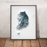 Topografische 3D-Reliefkarte von Südkorea 